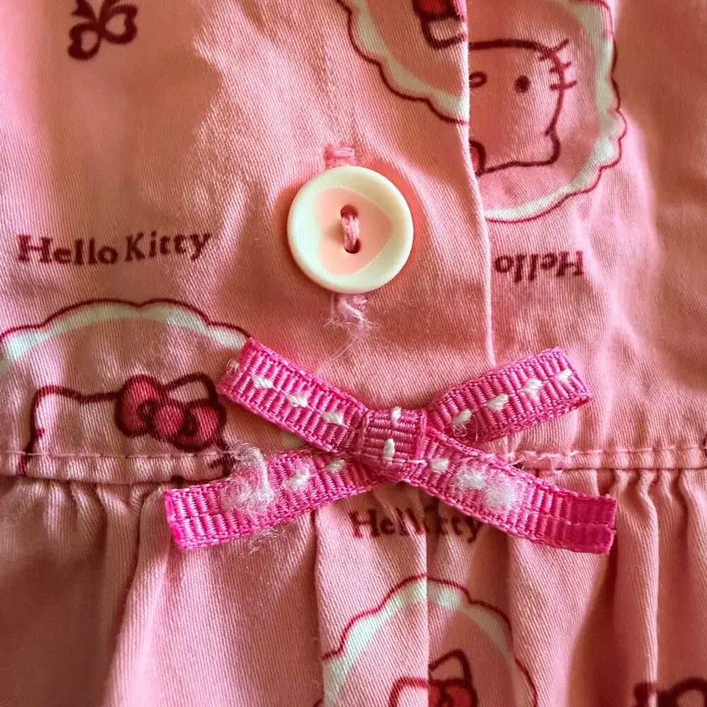 Hello Kitty Girls Nightgown Dress Sleep Lounge Size 7-8 Pink